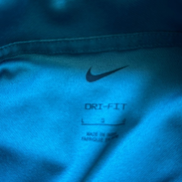 NIKE Dri-Fit Golf Polo Teal L Large Men’s Shirt - Picture 4 of 5